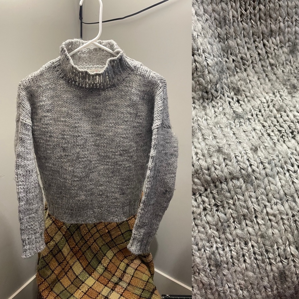 Grey Mockneck Sweater